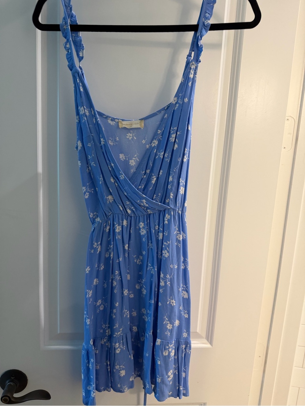 Altar'd State Light Blue Floral Dress with White Blossoms